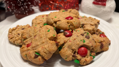 12 Days of Baking: Christmas Peanut Butter M&M Cookies