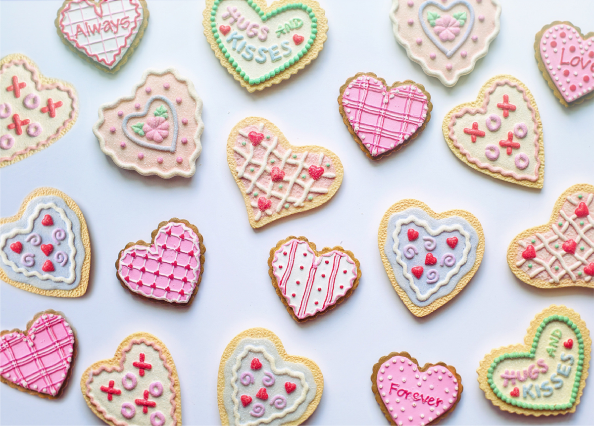 Valentine's Day Heart Shaped Sugar Cookies