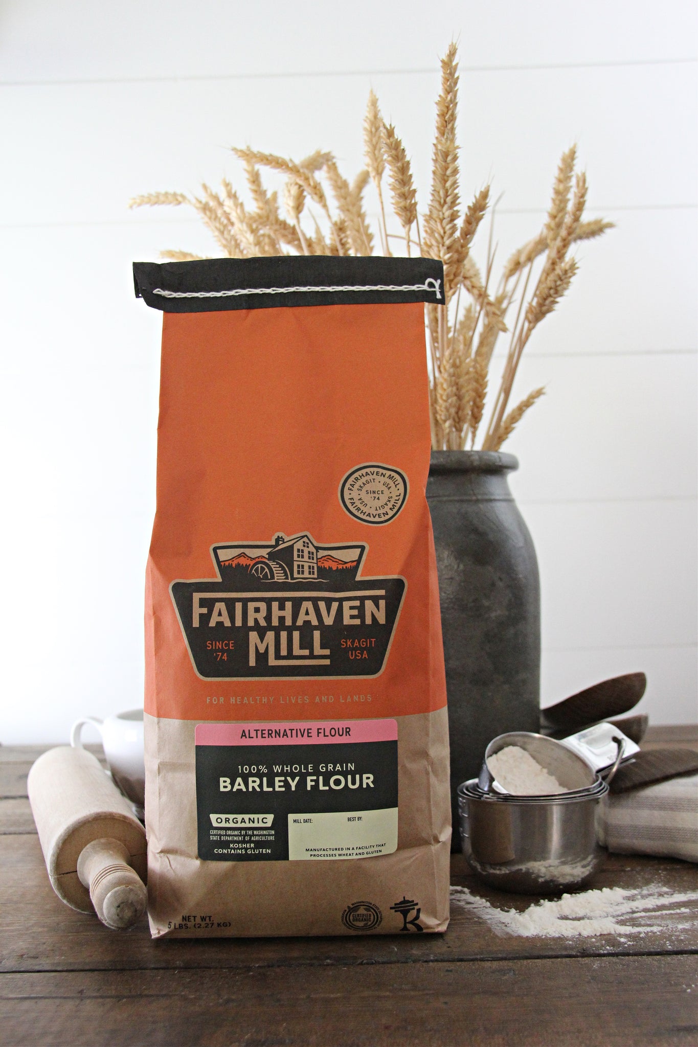 Organic 100 Whole Grain Barley Flour FairhavenMill